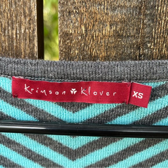 Krimson Klover Merino Wool Sweater Dress In Gray & Blue Sz XS - Picture 3 of 11